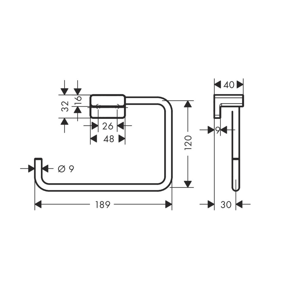 Hansgrohe AddStoris 41754990 - Держатель для полотенца 189 мм | кольцо (золото полированное)