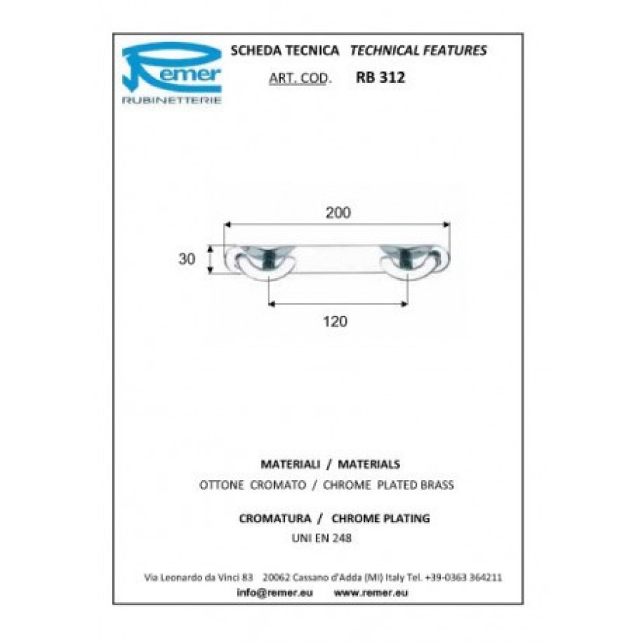 REMER Universal RB312CR Крючок для халата | полотенца (хром)