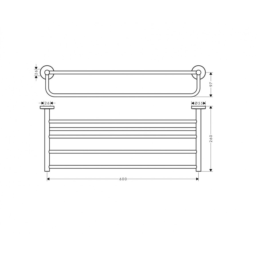 Hansgrohe Logis Universal 41720000 Полка для полотенец с держателем (хром)