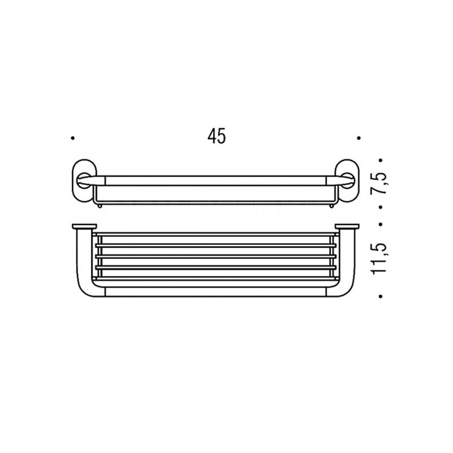 Colombo Design BART B2203 - Полка | решетка 45*11 см (хром)