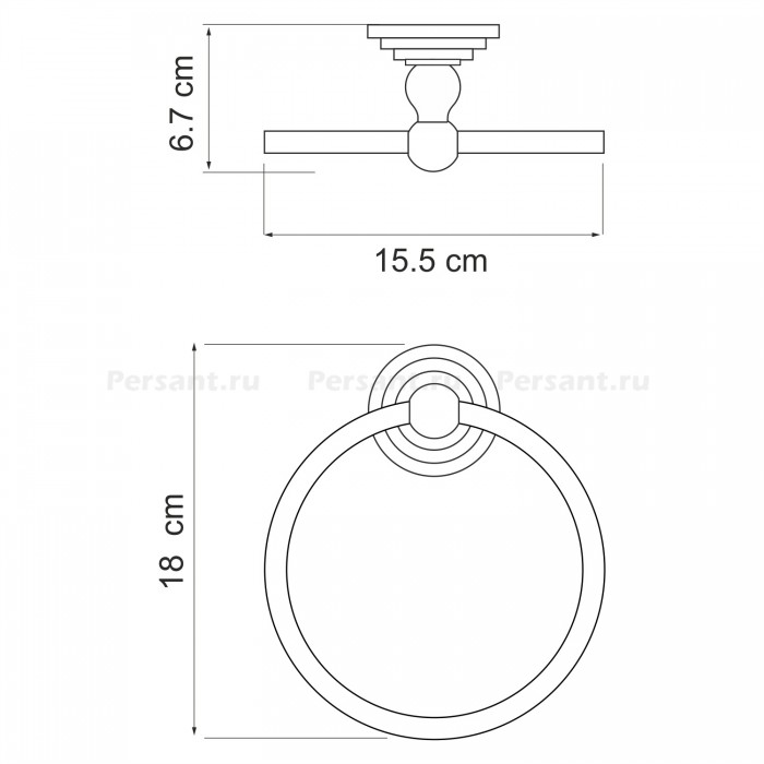 WasserKRAFT Ammer K-7060 Держатель для полотенца - кольцо (никель)