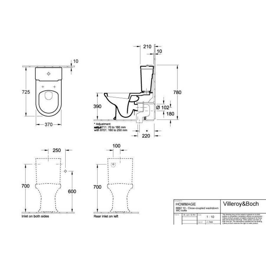 Бачок для унитаза Villeroy&Boch Hommage 772116R1