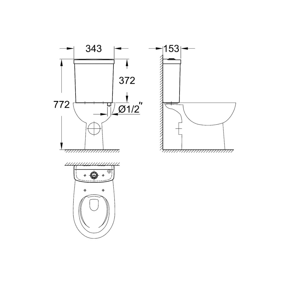 Бачок для унитаза Grohe Bau Ceramic 39436000