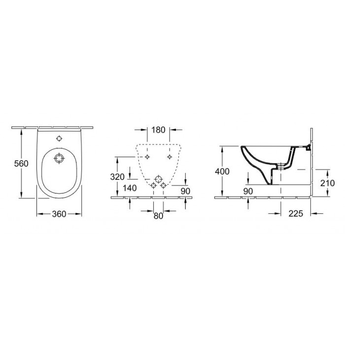 Биде подвесное Villeroy&Boch O.novo 54600001