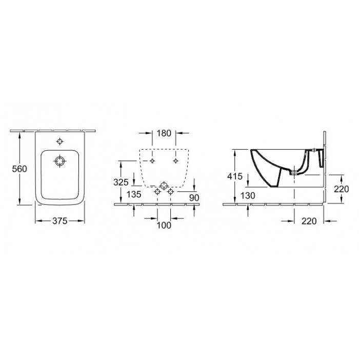 Биде подвесное Villeroy&Boch Venticello 441100R1 Ceramic Plus
