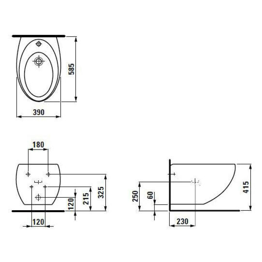 Биде подвесное Laufen Alessi 3097.1 LCC