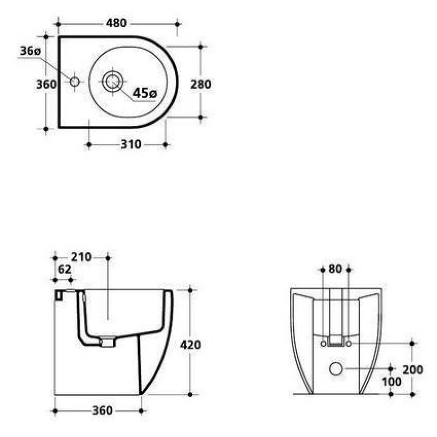 Биде напольное KERASAN Flo 3121bi*1