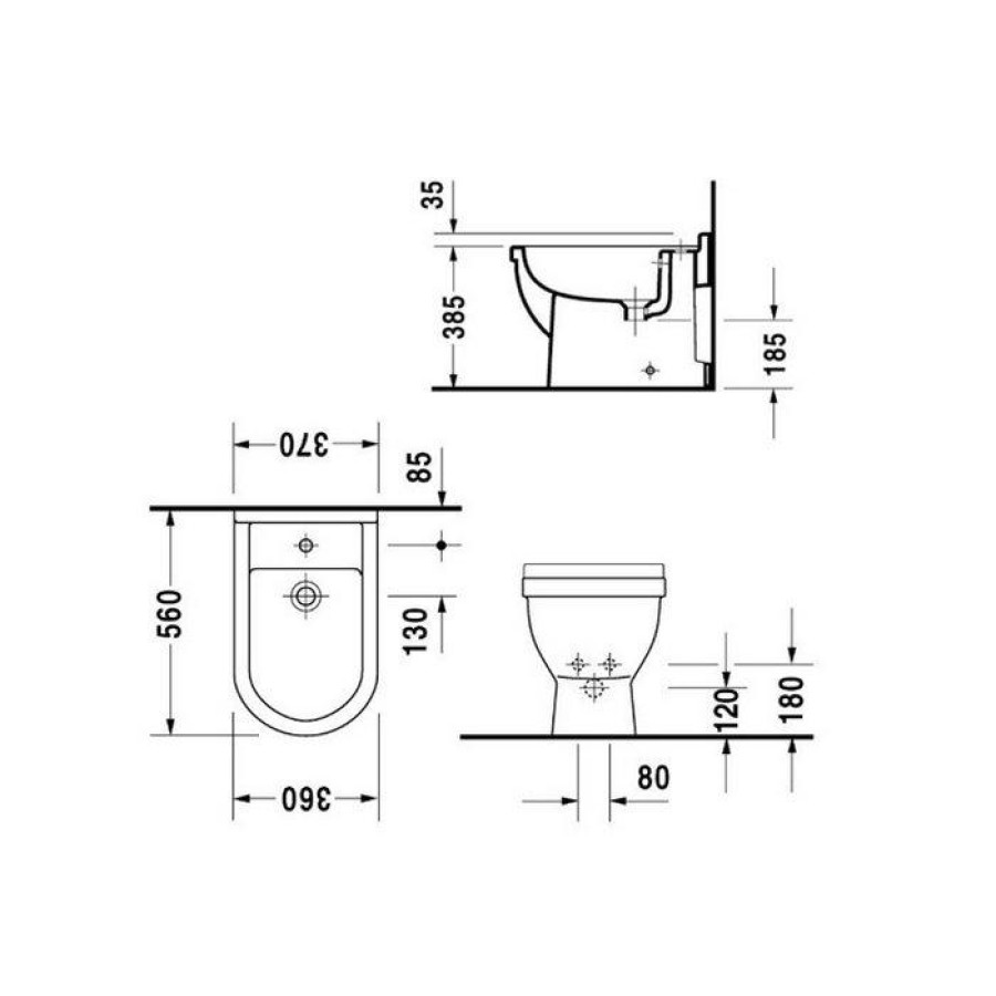 Биде напольное Duravit Strack 3 2230100000