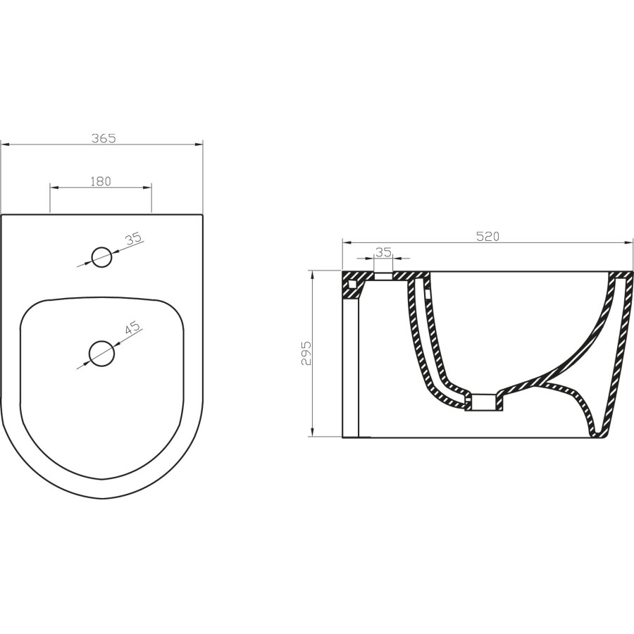 Биде BelBagno MARINO BB105BH