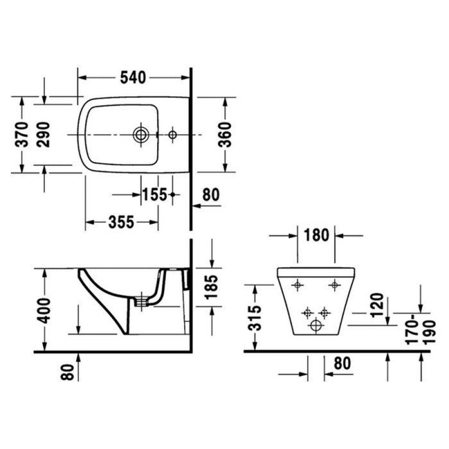 Биде подвесное Duravit DuraStyle 2282150000