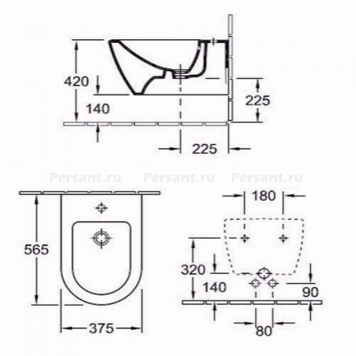 Биде подвесное Villeroy&Boch Subway 2.0 540000R1 Ceramic Plus