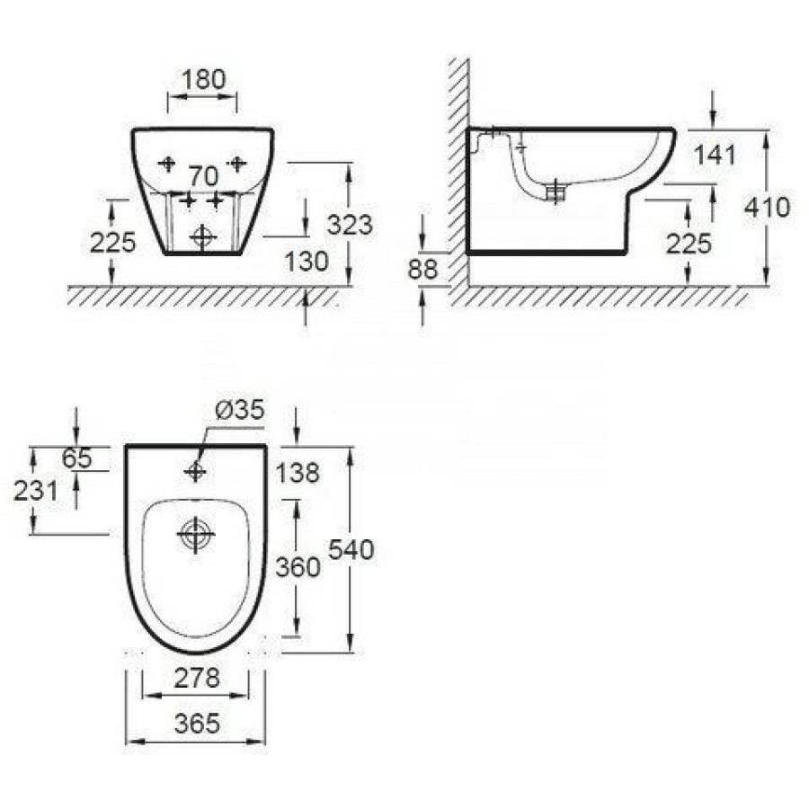 Биде подвесное Jacob Delafon ODEON UP E4765-00