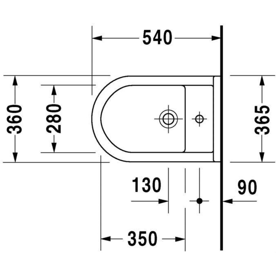 Биде подвесное Duravit Starck 3 2280150000