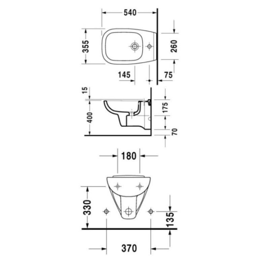 Биде подвесное Duravit D-Code 22571500002