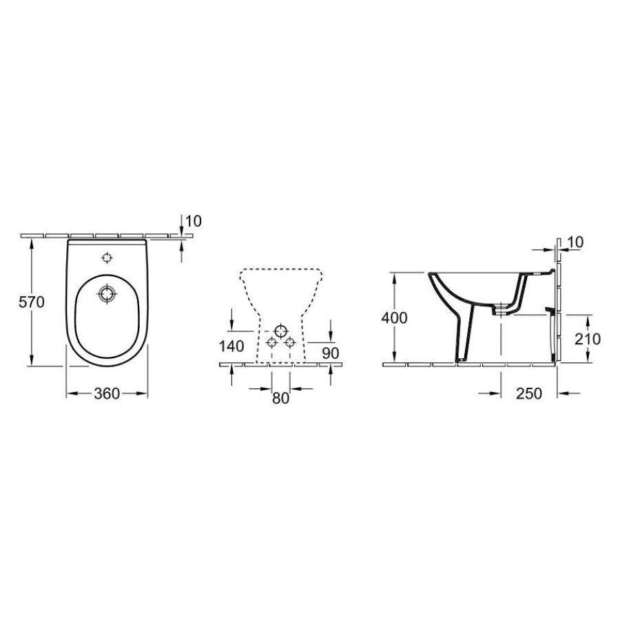 Биде напольное Villeroy&Boch O.novo 54610001