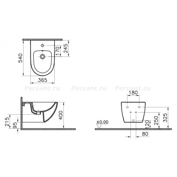 Биде подвесное Vitra Sento 4338B003-1046