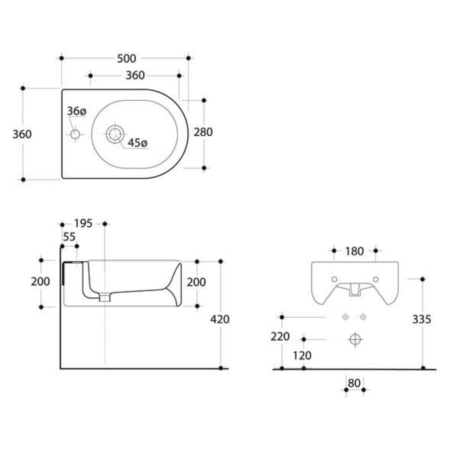 Биде подвесное KERASAN Flo 3125bi*1