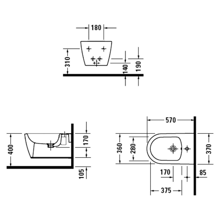 Биде подвесное Duravit Me by Starck 2288150000