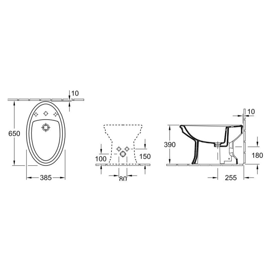 Биде напольное Villeroy&Boch Amadea 7485 00R1