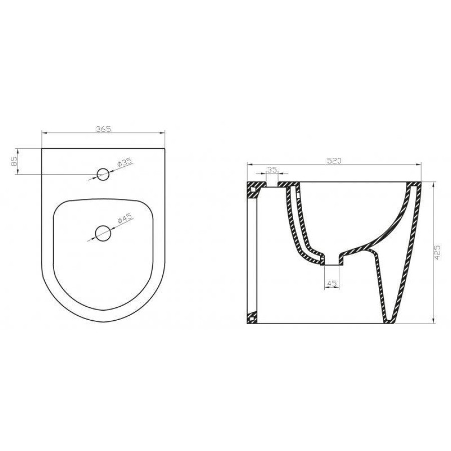 Биде BelBagno MARINO BB105B