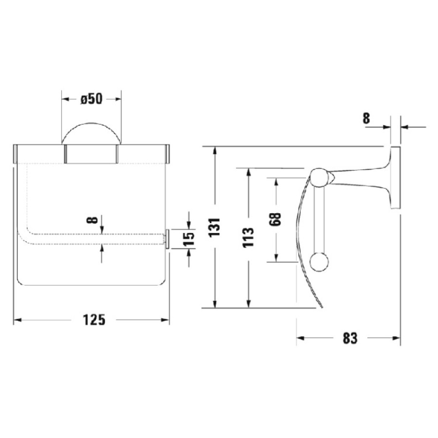 Duravit Starck T 0099404600 Держатель туалетной бумаги (черный матовый)