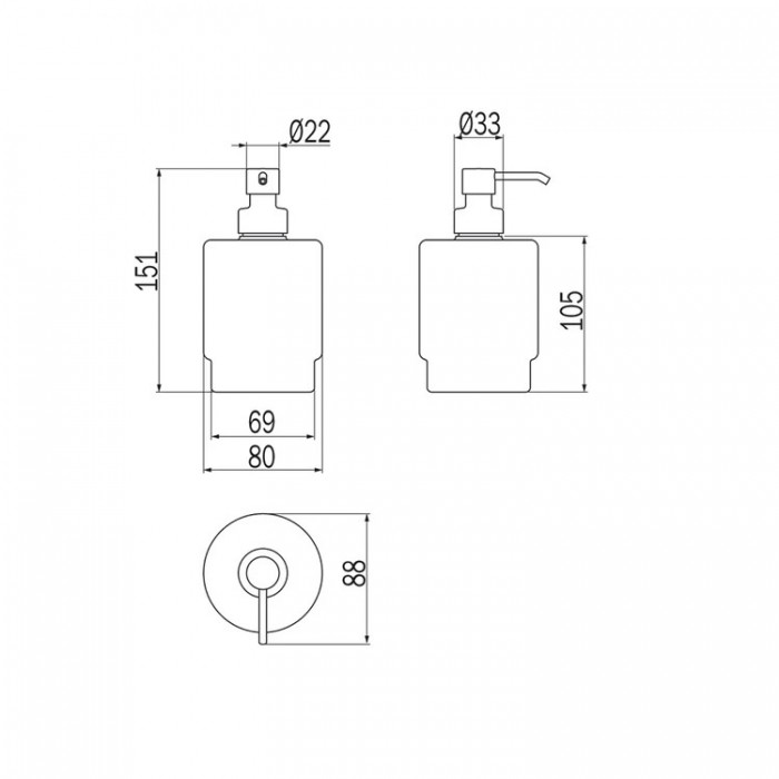 INDA Mito A2012ACR21 Дозатор для жидкого мыла (хром)