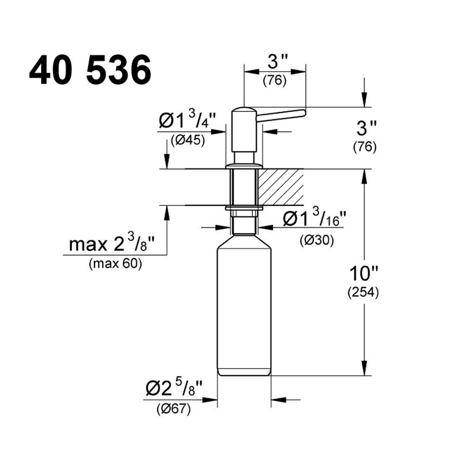 GROHE Contemporary 40536DC0 Дозатор жидкого мыла 500 мл, встраиваемый (шлифованная нержавеющая сталь)