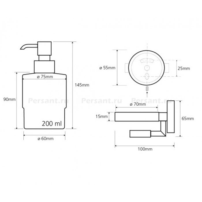 Bemeta Omega 104109182 Дозатор для жидкого мыла с магнетической мыльницей (хром)