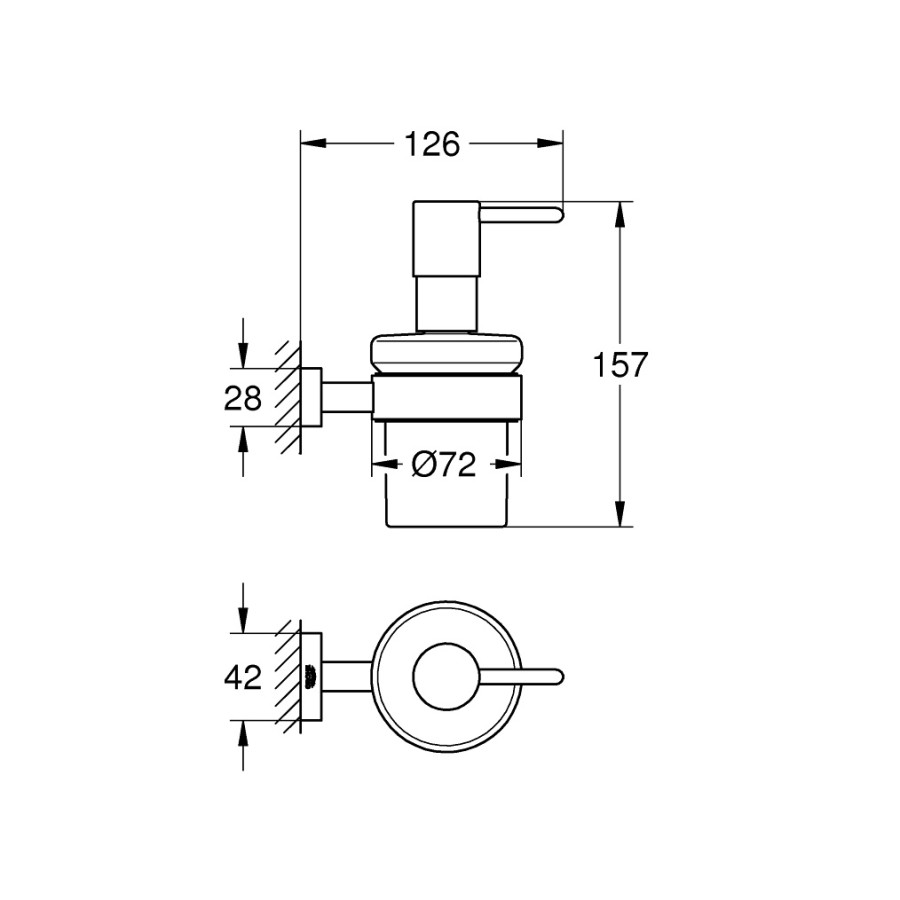 GROHE Essentials Cube 40756001 - Дозатор для жидкого мыла 160 мл (хром)