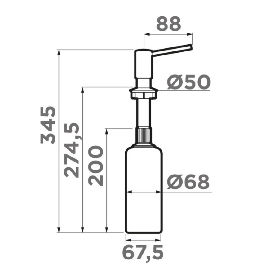 OMOIKIRI OM-02 4995005 Дозатор для жидкого мыла встраиваемый (светлое золото)