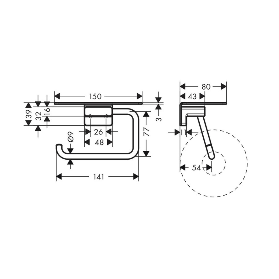 Hansgrohe AddStoris 41772990 - Держатель для туалетной бумаги | с полкой (золото полированное)