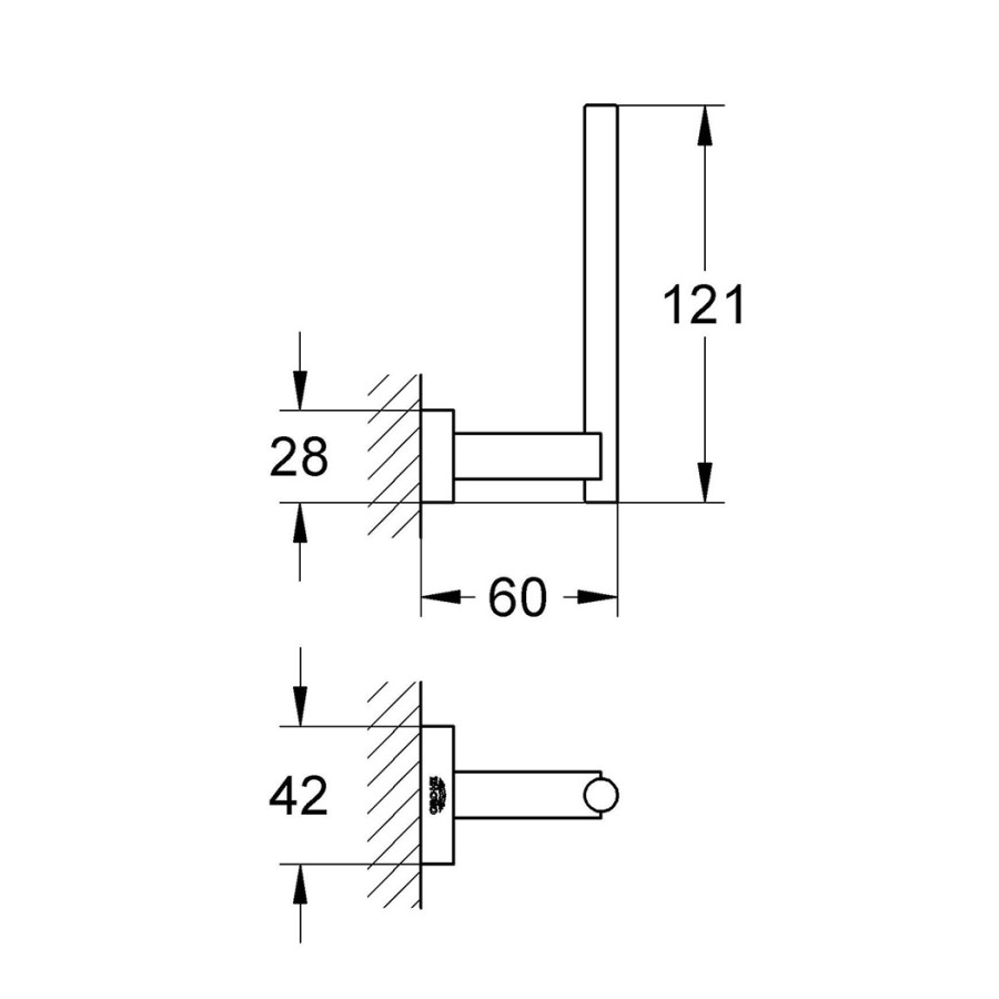 GROHE Essentials Cube 40623001 - Держатель для запасного рулона туалетной бумаги (хром)