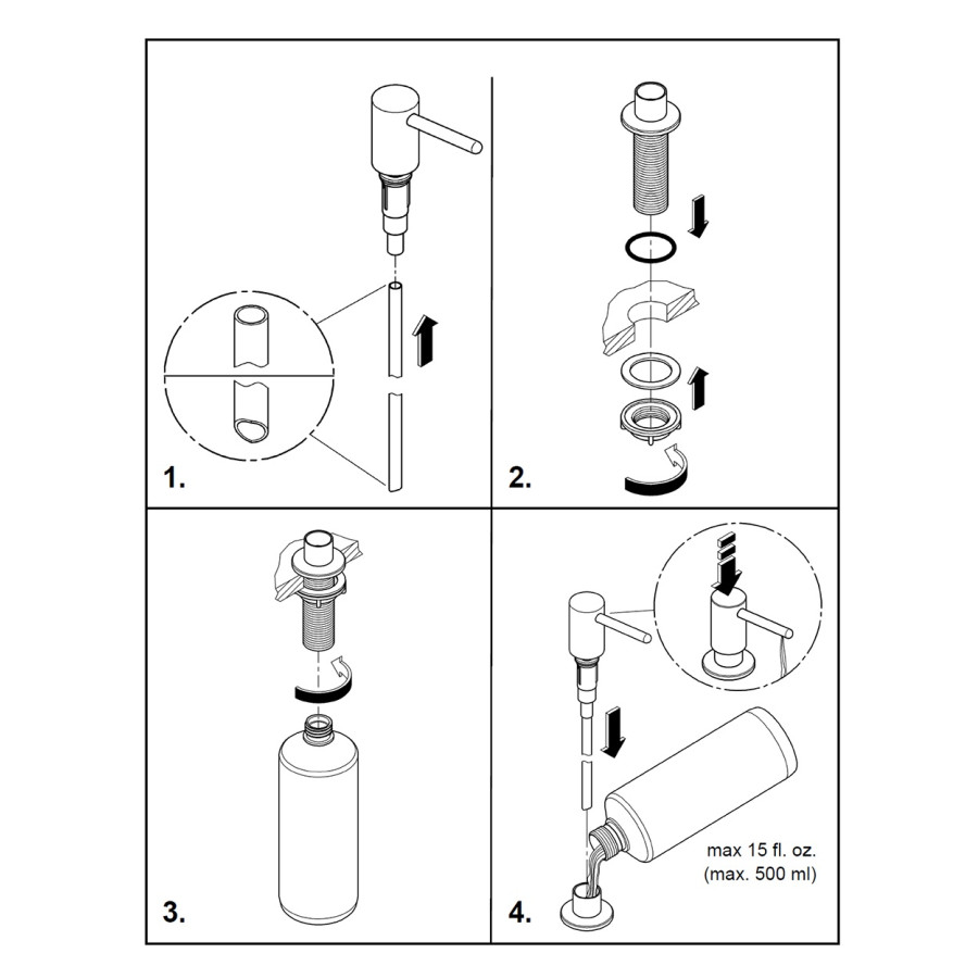 GROHE Contemporary 40536DC0 Дозатор жидкого мыла 500 мл, встраиваемый (шлифованная нержавеющая сталь)