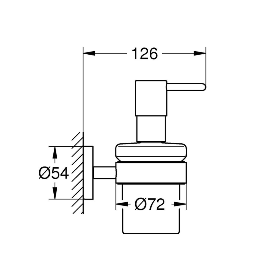 GROHE Essentials 40448001 - Дозатор для жидкого мыла 160 мл в комплекте с настенным держателем (хром)