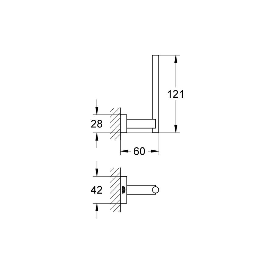 GROHE Essentials Cube 40623DC1 Держатель для запасного рулона туалетной бумаги