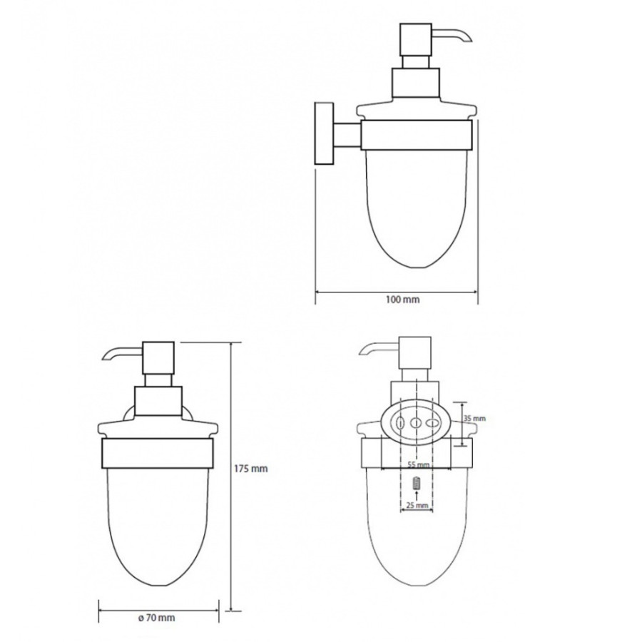 Bemeta Oval 118409011 Дозатор для жидкого мыла (хром)