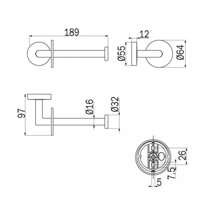 INDA Forum A36250CR Держатель для туалетной бумаги (хром)