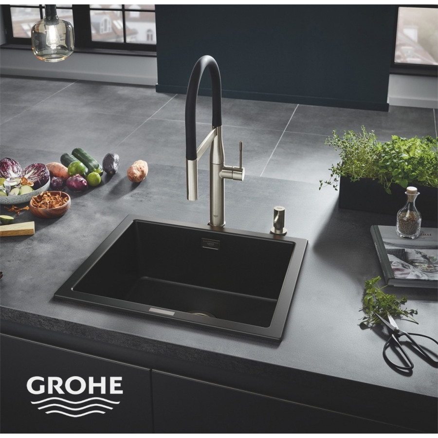 GROHE Cosmopolitan 40535DC0 Дозатор для жидкого мыла 500 мл, встраиваемый в столешницу (шлифованная нержавеющая сталь)