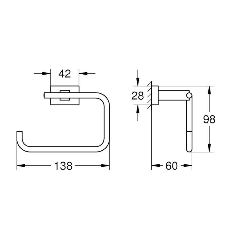 GROHE Essentials Cube 40507001 - Держатель для туалетной бумаги (хром)