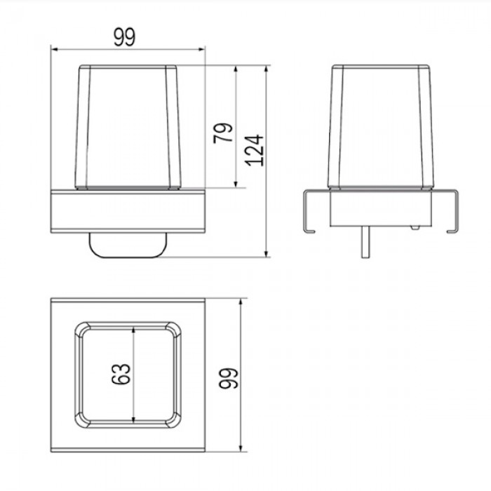 INDA Indissima Barra A8867MNS21 Дозатор для жидкого мыла на рейлинг (нержавеющая сталь шлифованная)