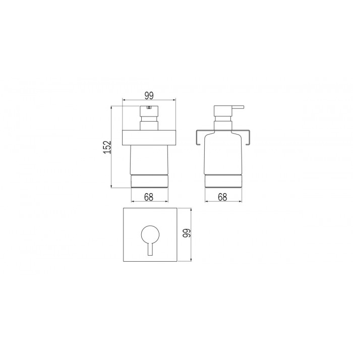 INDA Indissima Barra A8812MNE21 Дозатор для жидкого мыла на рейлинг (чёрный матовый)
