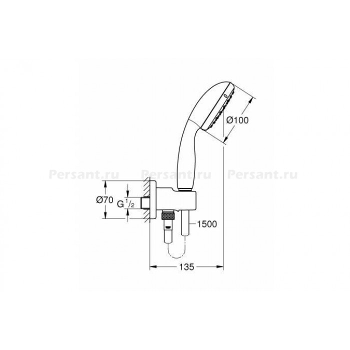 Душевой гарнитур Grohe New Tempesta 2 режима 26406001