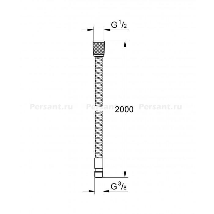Душевой шланг Grohe Relexaflex 28158000 200 см, нержавеющая сталь, хром