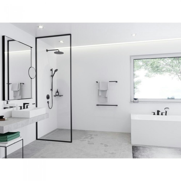Верхний душ hansgrohe Croma 280 26220340 1 режим шлифованный черный хром