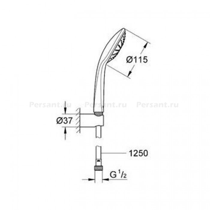 Душевой гарнитур Grohe Euphoria 1 режим 27354000