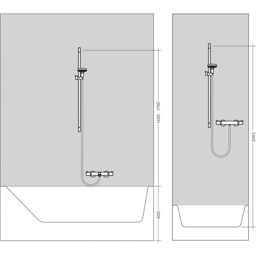 Душевая штанга hansgrohe Unica S Puro 65 см со шлангом 28632000 хром