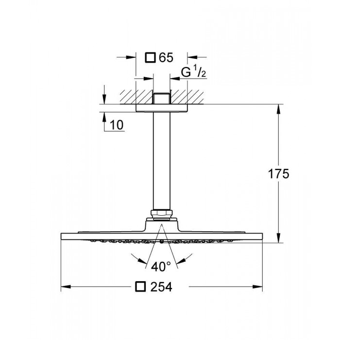 Верхний душ GROHE Rainshower F-series 26071000