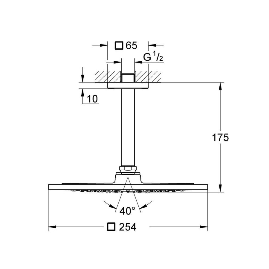 Верхний душ GROHE Rainshower F-series 26071000