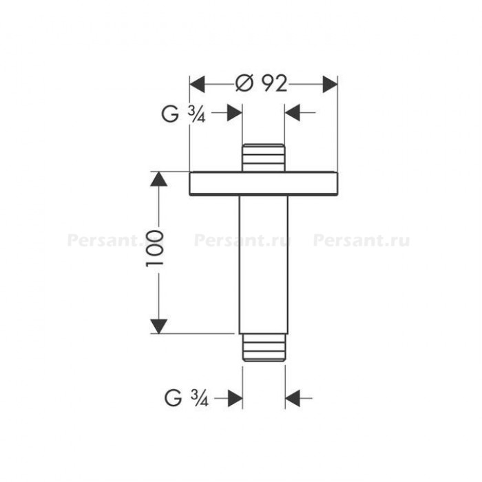 Держатель верхнего душа Hansgrohe 27418000 10 см, хром