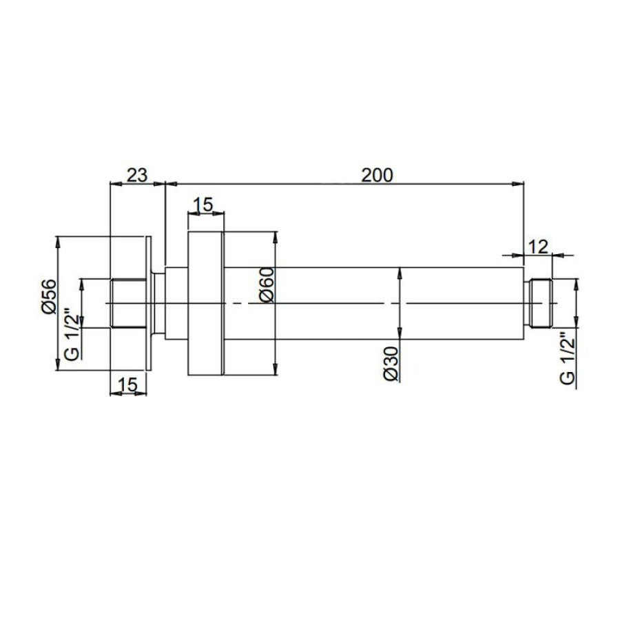 Кронштейн для душа Paini 50CR744T620BI длиной 200 мм